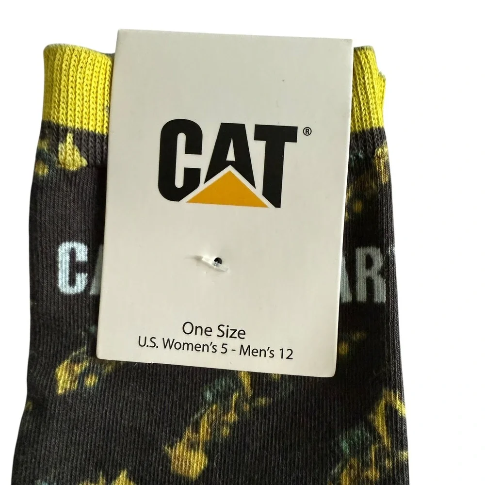 NWT CAT Caterpillar‎ Construction Excavator Unixe Novelty Socks, OS